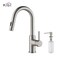 Kibi Circular Single Handle Pull Down Kitchen & Bar Sink Faucet with Soap Dispenser C-KKF2011BN-KSD100BN - alternate 1